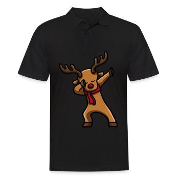 Dabbing Santa Rentier - Männer Poloshirt - Schwarz - Vorne - Kai (181cm)