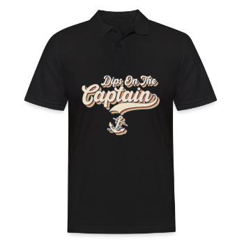 Dips On The Captain Nautical Boat Captain - Männer Poloshirt - Schwarz - Vorne - Kai (181cm)