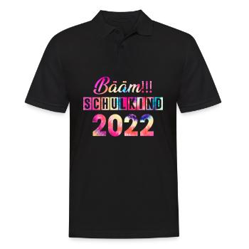 Schulkind 2022 Einschulung Schüler Erste Klasse - Männer Poloshirt - Schwarz - Vorne - Kai (181cm)