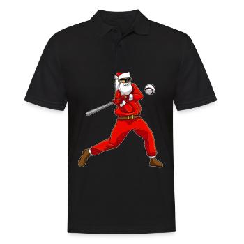 Le Père Noël joue au baseball - Polo Homme - noir - Devant - Kai (181cm)