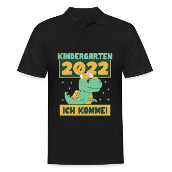 Kindergarten 2022 Ich Komme Kindergartenkind Dino - Männer Poloshirt - Schwarz - Vorne - Kai (181cm)