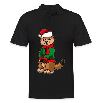 Suricates avec pull de Noël - Polo Homme - noir - Devant - Kai (181cm)