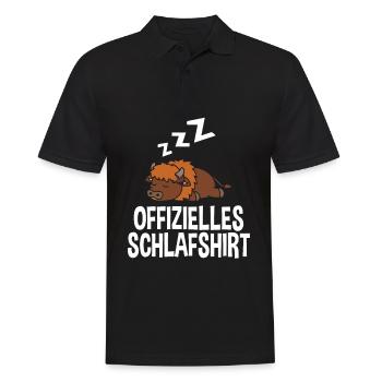 Offizielles Schlafshirt Ochse Büffel - Männer Poloshirt - Schwarz - Vorne - Kai (181cm)