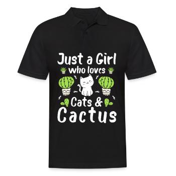Just A Girl Who Loves Cats And Cactus - Men's Polo Shirt - black - Front - Kai (181cm)