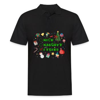 Nice Naughty I Tried - Men's Polo Shirt - black - Front - Kai (181cm)