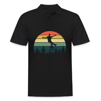 Einrad Retro - Männer Poloshirt - Schwarz - Vorne - Kai (181cm)