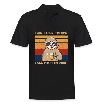 Lebe Lache Lass Mich In Ruhe Faultier - Männer Poloshirt - Schwarz - Vorne - Kai (181cm)