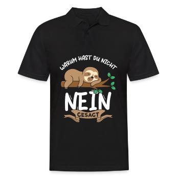 Warum Hast Du Nicht Nein Gesagt - Männer Poloshirt - Schwarz - Vorne - Kai (181cm)