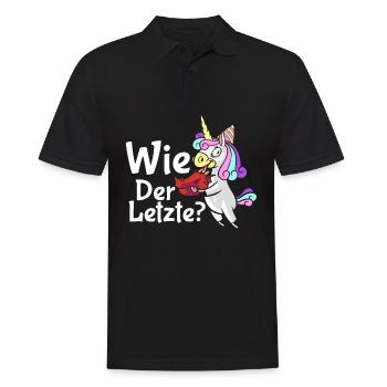 Drachen Wie Das Letzte Einhorn frisst Drache - Männer Poloshirt - Schwarz - Vorne - Kai (181cm)