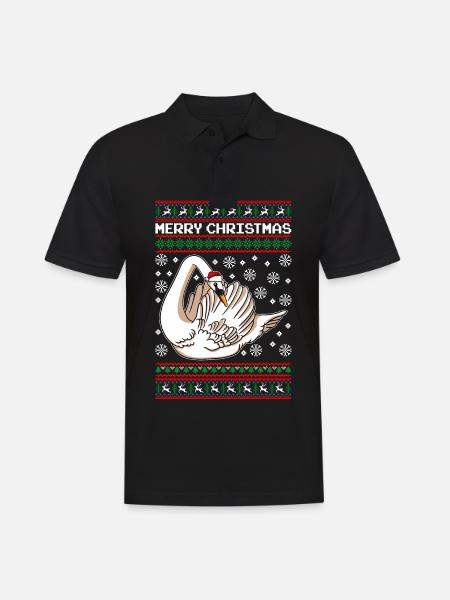 Cygne de Noël Joyeux Noël - Polo Homme - noir