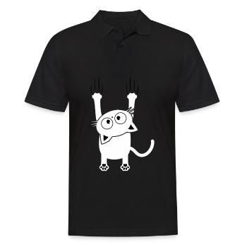 Chaton à griffures Cat falls - Polo Homme - noir - Devant - Kai (181cm)