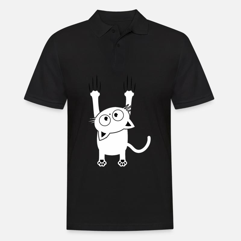 Katze fällt Kratzer Kätzchen - Männer Poloshirt - Schwarz