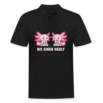 Bis Einer Heult Gamer Axolotl - Männer Poloshirt - Schwarz - Vorne - Kai (181cm)