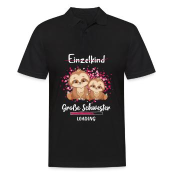 Große Schwester Loading Faultier - Männer Poloshirt - Schwarz - Vorne - Kai (181cm)