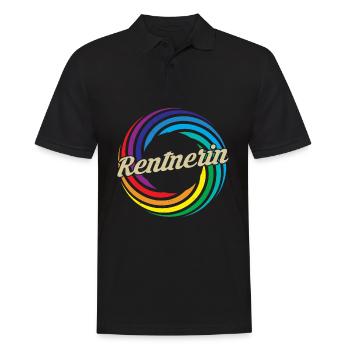 Rentnerin 2023 - Männer Poloshirt - Schwarz - Vorne - Kai (181cm)
