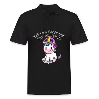 Oui, je suis une fille de joueur Essayez de garder Gamer - Polo Homme - noir - Devant - Kai (181cm)