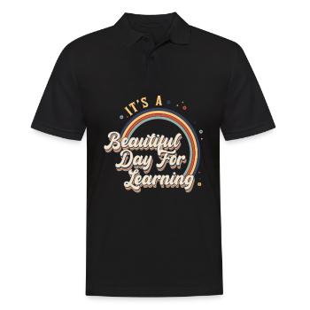 It's A Beautiful Day For Learning - Men's Polo Shirt - black - Front - Kai (181cm)