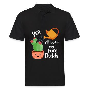 Oui partout sur mon visage Daddy Cactus Plants - Polo Homme - noir - Devant - Kai (181cm)