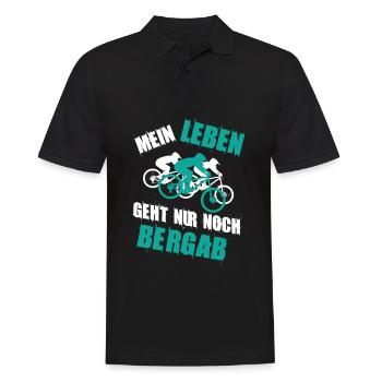 Downhill Mein Leben geht nur noch Bergab - Männer Poloshirt - Schwarz - Vorne - Kai (181cm)