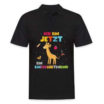 Ich bin jetzt ein Kindergartenkind Giraffe - Männer Poloshirt - Schwarz - Vorne - Kai (181cm)