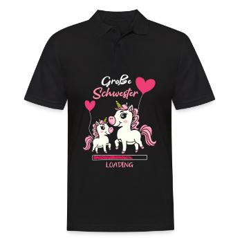 Große Schwester Loading Einhorn Luftballon - Männer Poloshirt - Schwarz - Vorne - Kai (181cm)