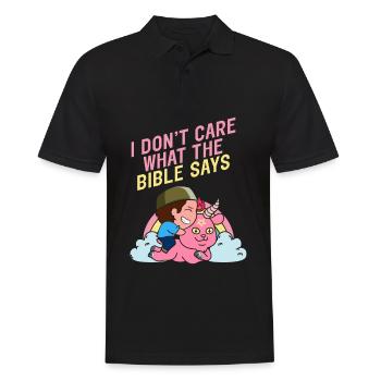 I Dont Care What The Bible Says Satanismus Ziege - Männer Poloshirt - Schwarz - Vorne - Kai (181cm)
