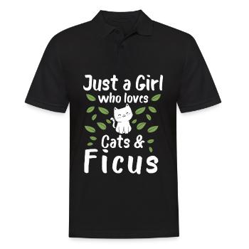 Juste une fille qui aime les chats et la plante de chat ficus - Polo Homme - noir - Devant - Kai (181cm)