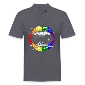 LGBTQ Regenbogen Lippen Halloween - Männer Poloshirt - Anthrazit - Vorne - Nico (186cm)