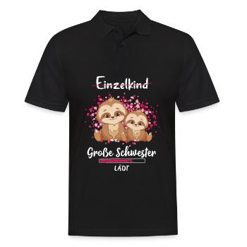 Große Schwester Lädt Faultier - Männer Poloshirt - Schwarz - Vorne - Kai (181cm)
