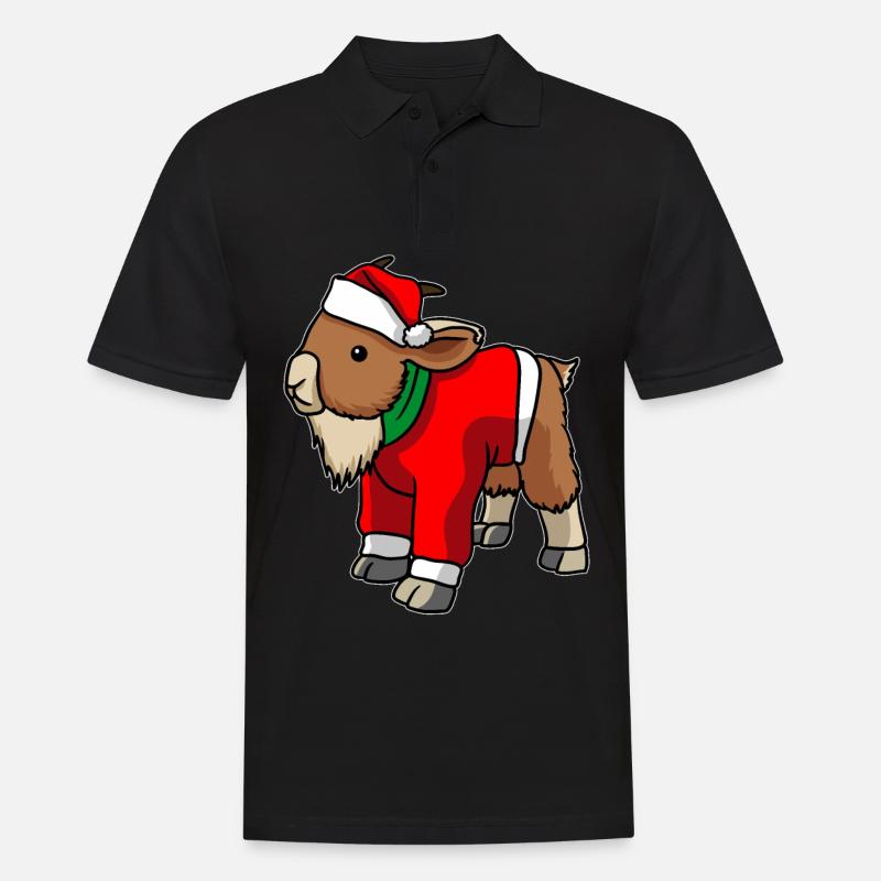 Ziege in Weihnachts Kostüm - Männer Poloshirt - Schwarz