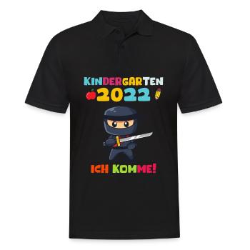 Kindergarten 2022 Ich Komme Kindergartenkind Ninja - Männer Poloshirt - Schwarz - Vorne - Kai (181cm)