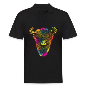 Buffalo Retro Bison Ox Vintage Buffalo - Men's Polo Shirt - black - Front - Kai (181cm)