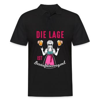 Die Lage Ist Besäufniserregend Dirndl Trachten - Männer Poloshirt - Schwarz - Vorne - Kai (181cm)