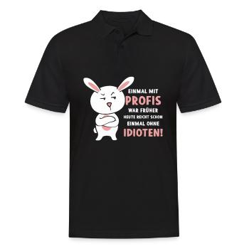 Einmal Mit Profis War Früher - Männer Poloshirt - Schwarz - Vorne - Kai (181cm)