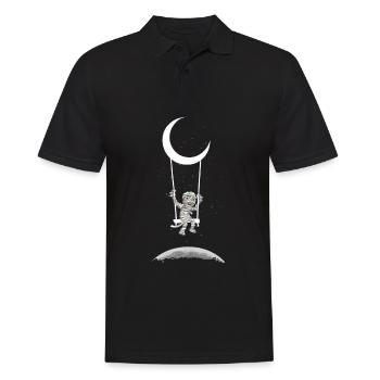 Mummy On Moon Swing Creepy Halloween - Männer Poloshirt - Schwarz - Vorne - Kai (181cm)