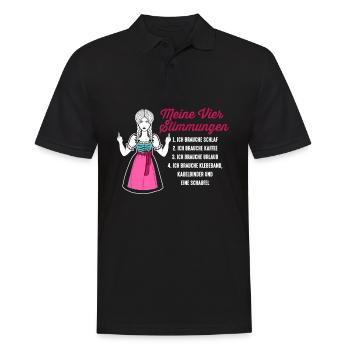 Dirndl Meine Vier Stimmungen Schlaf Kaffee - Männer Poloshirt - Schwarz - Vorne - Kai (181cm)