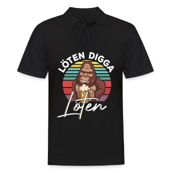 Löten Digga Löten Bigfoot Bier Saufen - Männer Poloshirt - Schwarz - Vorne - Kai (181cm)
