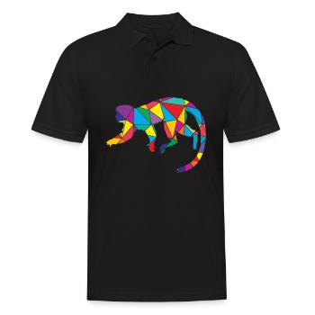 Affe Polygon Low Poly Wild Animal - Männer Poloshirt - Schwarz - Vorne - Kai (181cm)