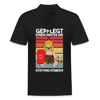 Gepflegt Einen Hinter Die Rüstung Römern - Männer Poloshirt - Schwarz - Vorne - Kai (181cm)