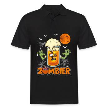 Halloween Zombie Zombier Happy Halloween Bier - Männer Poloshirt - Schwarz - Vorne - Kai (181cm)