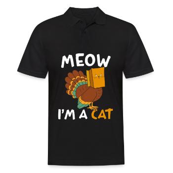 Miaou je suis un chat Thanksgiving Turquie faux chat - Polo Homme - noir - Devant - Kai (181cm)