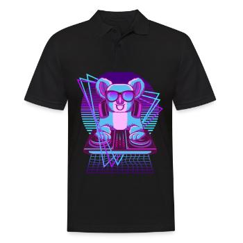 Party Musik Techno Koala Vaporwave DJ Koala - Männer Poloshirt - Schwarz - Vorne - Kai (181cm)