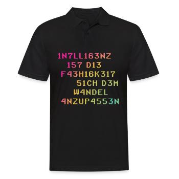 Intelligenz Ist Die Fähigkeit Sich Dem Wandel - Männer Poloshirt - Schwarz - Vorne - Kai (181cm)