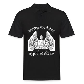 Analoger modularer Synthesizer Buddhismus - Männer Poloshirt - Schwarz - Vorne - Kai (181cm)