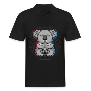 Namaste Koala Mandala Lotus Meditation Koala - Männer Poloshirt - Schwarz - Vorne - Kai (181cm)