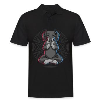 Namaste teckel Mandala Lotus Méditation - Polo Homme - noir - Devant - Kai (181cm)