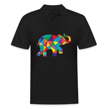 Elephant Polygon Wild Animal - Men's Polo Shirt - black - Front - Kai (181cm)