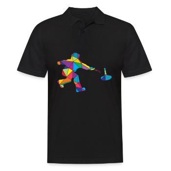 Eisstock Polygon Eisstockschütze - Männer Poloshirt - Schwarz - Vorne - Kai (181cm)