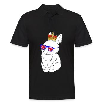 Hase Queen Elizabeth II Britische Krone - Männer Poloshirt - Schwarz - Vorne - Kai (181cm)