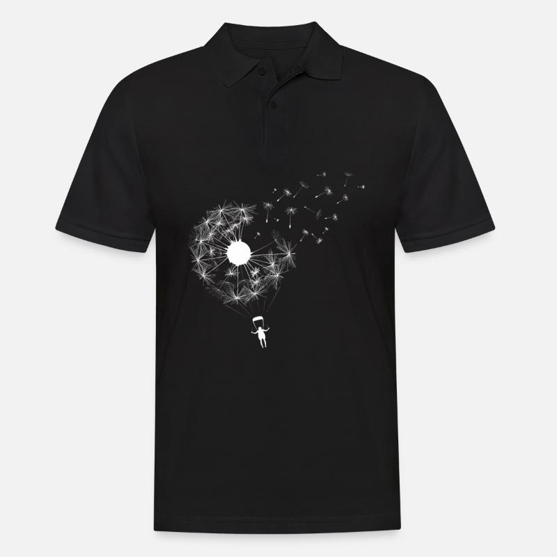 Dandelion Paragliding Skydiving Skydiver - Männer Poloshirt - Schwarz